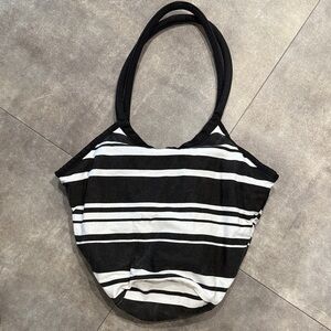 Joe Boxer Black and White Striped Tote Bag